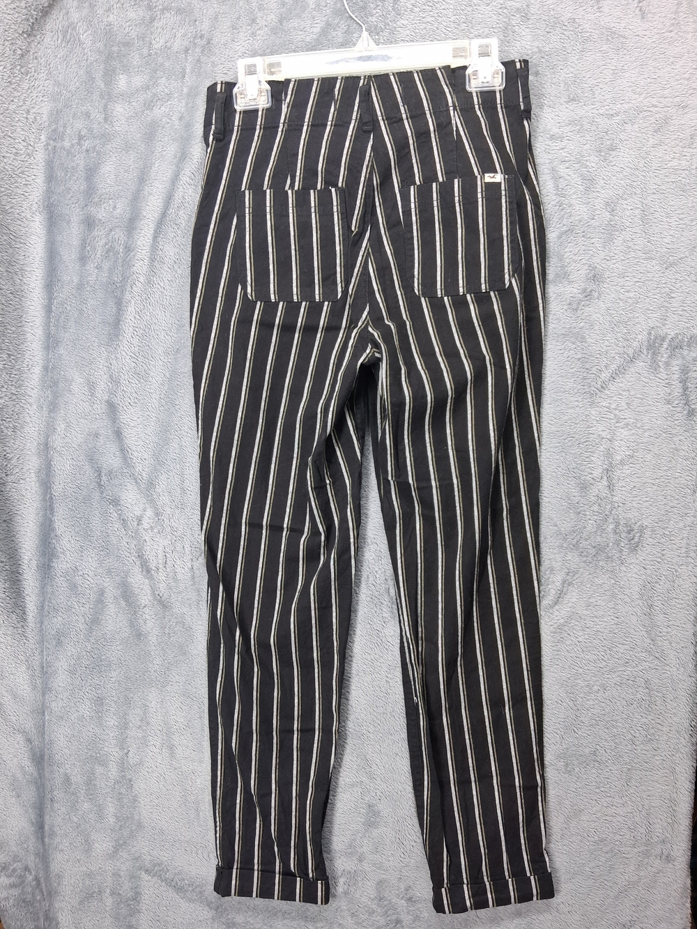 Women's Black Pinstripe Pants Ultra High-Rise Classic Tailored Style - Picture 5 of 16